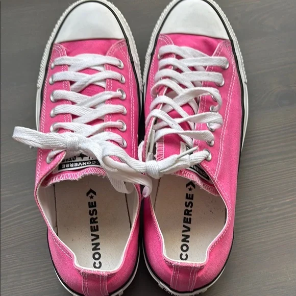 Converse Pink Canvas Sneakers with White Accents - Picture 7 of 16